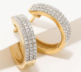 Accents by Affinity Diamond Huggie 0.25 cttw Hoops Sterling Silver